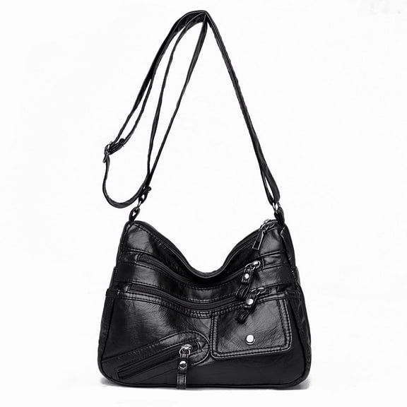KXF Crossbody Bag for Women Soft PU Leather Hobo Handbag Multi-Pocket Shoulder Bag Ladies Casual Messenger Bags