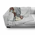 thumbnail image 3 of Teen Room Soft Flannel Fleece Throw Blanket, Skateboard Boy Feet in the Sneakers and Jeans Illustration, Cozy Plush for Indoor and Outdoor Use, 50" x 60", Brown Cream, by Ambesonne, 3 of 6
