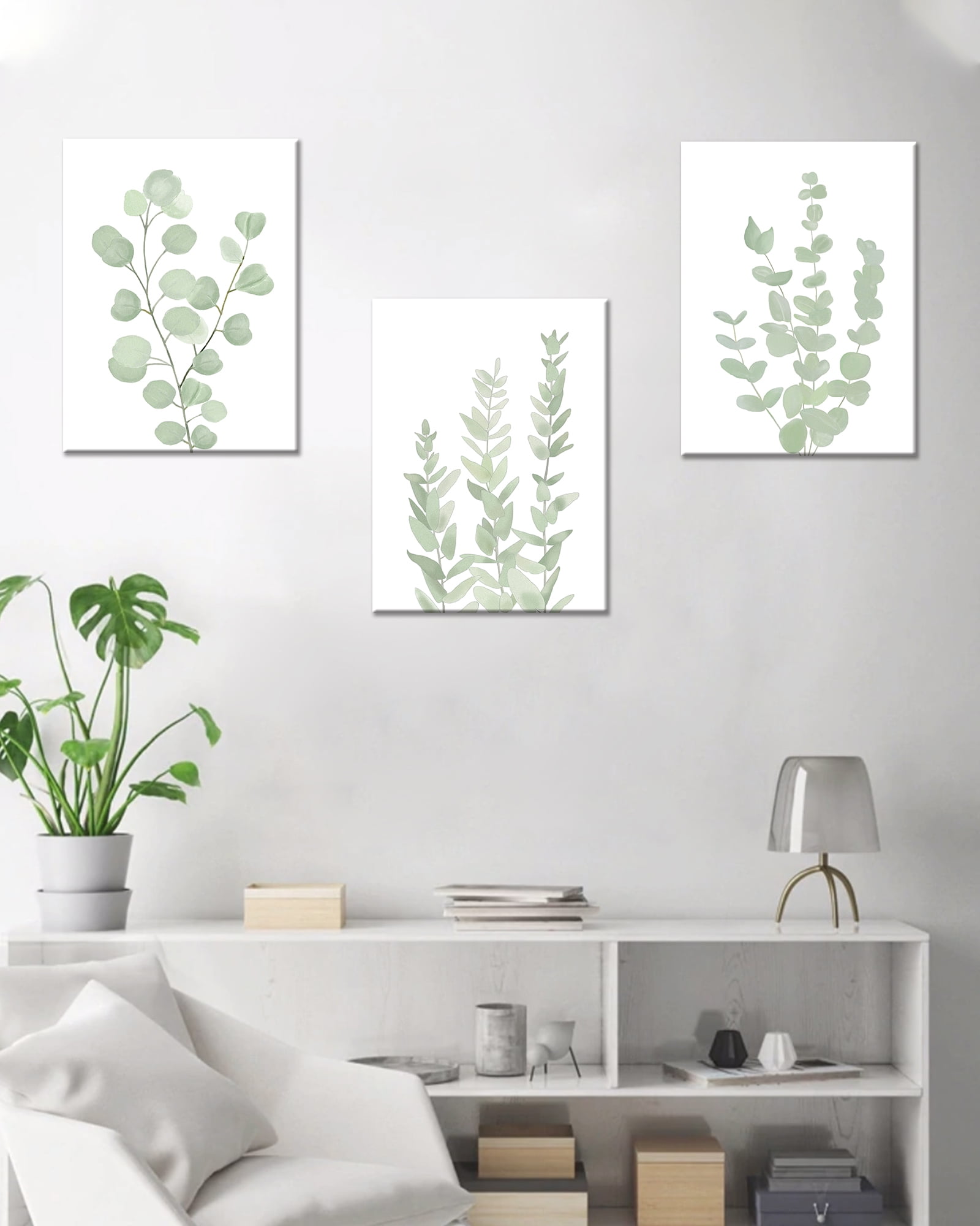 Botanical Plant Canvas Wall Art Boho Plant Wall Decor for Bedroom Floral Prints for Living Room Eucalyptus Leaf Picture
