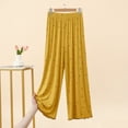 thumbnail image 5 of Kaemgyyd Women's Comfy Pajamas Stretch Pj Bottoms Pants Elastic High Waisted Polka Dots Pants Wide Leg Lounge Trousers（Yellow,X-Large）, 5 of 7