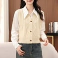 thumbnail image 2 of Cardigan Vests for Women Loose V Neck Button Down Cable Knitted Sleeveless Sweaters Outerwear, 2 of 5