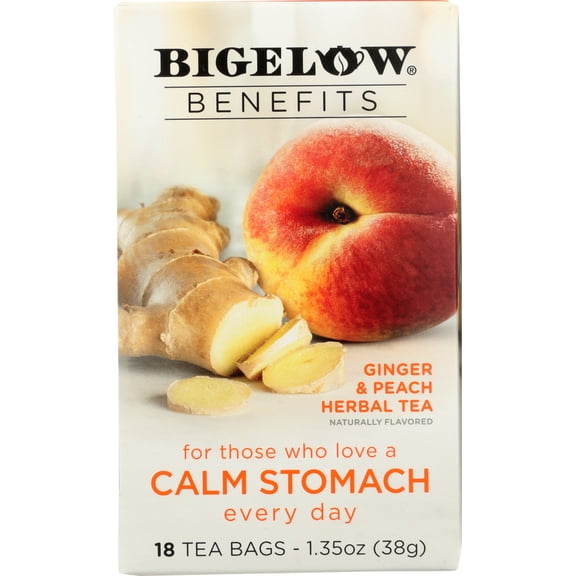 Benefits Ginger and Peach Herbal Tea 18 Bags, 1.35 oz, 1 Pack