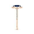 thumbnail image 4 of ANGARA Natural 1.55 Ct Oval Sapphire Halo Ring with Diamond Accents in 14K Rose Gold for Women (Size-8x6mm) | September Birthstone, Anniversary, Jewelry Gift for Women | Natural Blue Sapphire Ring, 4 of 11