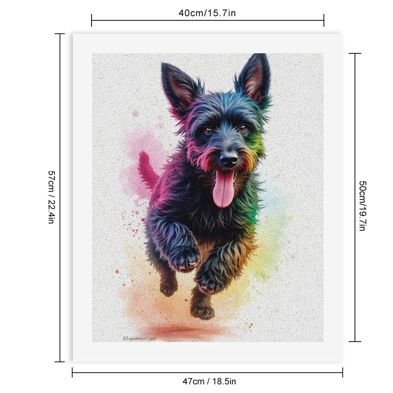 Paint By Numbers Kit for Adults Beginner - Colorful Energetic Dog Art Portrait DIY Canvas Painting Kits for Adults, Frameless Paint By Number for Adults for Home Wall Decor 16x20 Inch