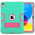 thumbnail image 6 of Decase For iPad  10th Generation 10.9 inch 2022,Shockproof Heavy Duty Rugged Protective with Kickstand Silicone Hard Case,Mint+Rose, 6 of 8