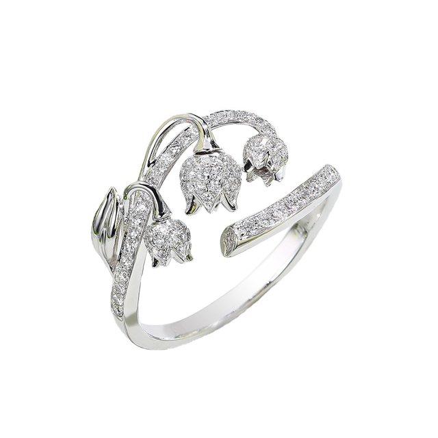 Guardurnaity Anillo de apertura para mujer, joyería de nudillo abierto de cristal, decoración de mano de moda de Metal, joyería exquisita para fiesta de Ropa, zapatos y accesorios Miscelánea Guardurnaity AP017301-00