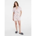thumbnail image 3 of Joyspun Women’s Sleep Modal Short Sleeve Notch Top and Shorts Pajama Set, Size XS-XL, 2X-3X, 3 of 6