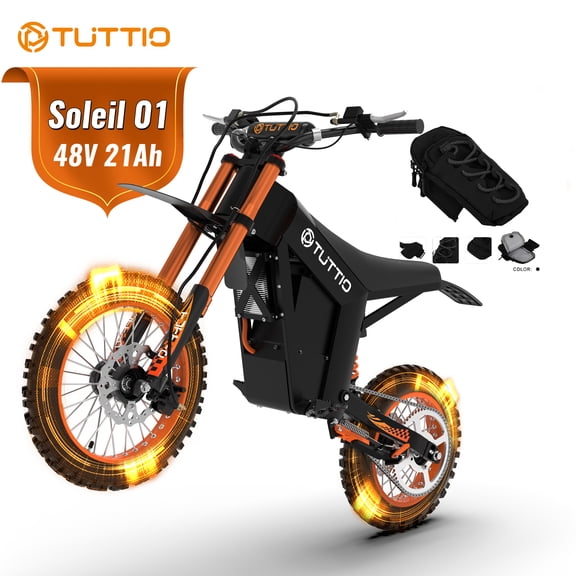 TUTTIO Soleil01 Electric Dirt Bike for Adults,2000W Motor,48V 21Ah Battery, 200N.m High Torque,Max 37Mph,All Terrain Motorized Dirt Bikes
