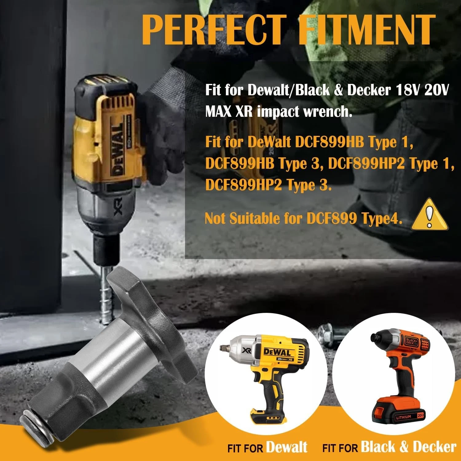 N415875 Anvil Assembly 1/2'' For Dewalt Impact Wrench 18V 20V DCF899HB DCF899HP