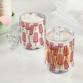 thumbnail image 2 of Yayeee 2 Pack Qtip Holder Bathroom Cotton Swab Canister with Lid Clear Dispenser Set, Pink Ice Cream, 2 of 6