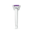 thumbnail image 3 of ANGARA Natural 1.15 Ct. Amethyst with Diamond Classic Ring in 14K White Gold for Women (Ring Size: 11.5), 3 of 9