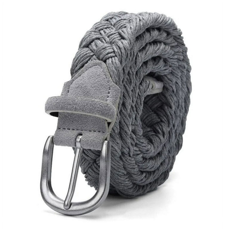CoCoMangos Men Suede Leather Knitted Belt with Wax Rope Braided