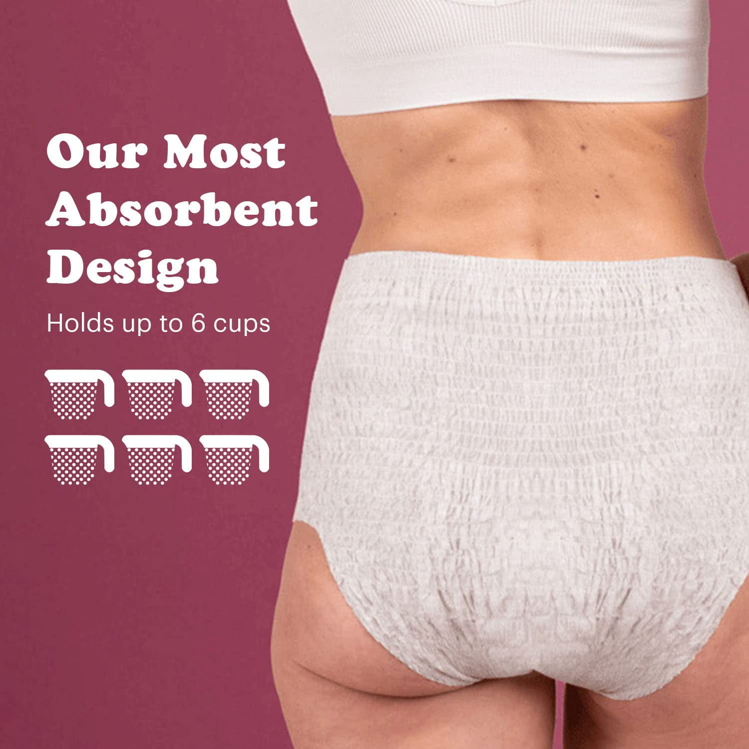 Because Premium Overnight Plus Incontinence Underwear - White- S/M, 80 Ct 