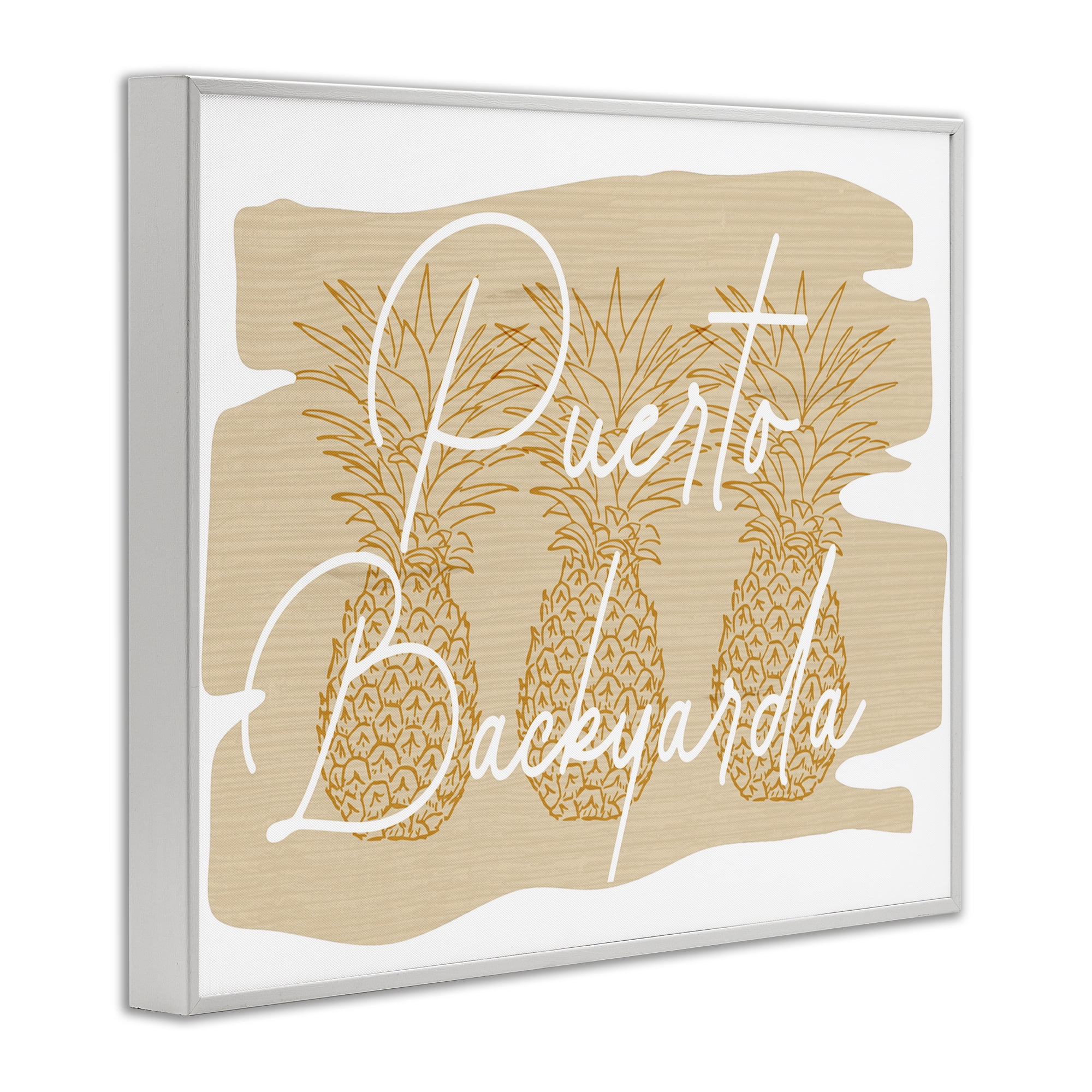Stupell Industries Puerto Backyarda Phrase Food & Beverage Painting White Framed Art Print Wall Art, 20 x 16