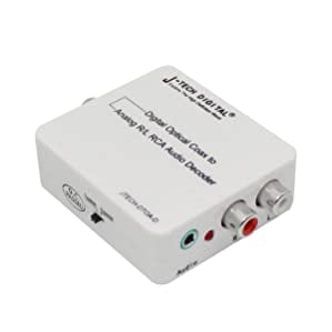 Optical SPDIF Toslink/Coaxial Digital to Analog Audio Decoder Converter with PCM 5.1 Dolby Digital & DTS Support