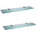 thumbnail image 1 of XVL Tempered Glass Shelf Bathroom 20 Inches Wall Mount Rectangular Shelves,Brushed GS3004AM-2, 1 of 8