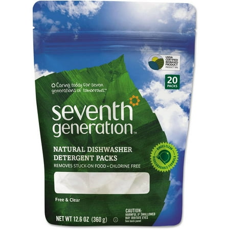 Seventh Generation Auto Dish Pacs, Free & Clear, 20 ct