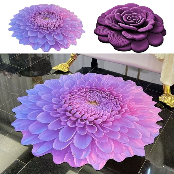Yyuenw Bath Rug, Flower Shaped Diatomaceous Earth Floor Mat Doorway Foot Mat Bedroom Door Mat Non Sliped Bathroom Mat, Home Decor