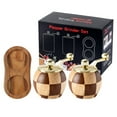 thumbnail image 3 of CHENGSI for Wooden Salt and Pepper Grinder Set - Chessboard Pattern Hand Cranked Spice Mill with for Durable Grinding Core, Solid Wood Seasoning Jar for Kitchen, Two Sets+Base, 3 of 10