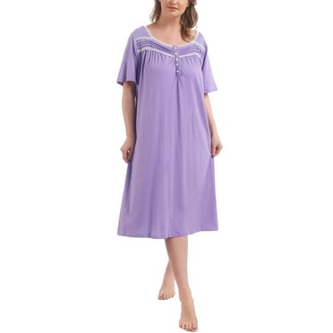 FEREMO 100% Cotton Plus Size Nightgowns for Women Short Sleeve Ladies Sleepwear