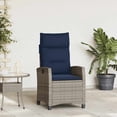 thumbnail image 1 of vidaXL Reclining Garden Chair with Side Table Grey Poly Rattan, 1 of 5