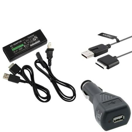 Insten For Sony PSP Go PSPGO AC Wall Home + Car Charger Power Adapter + USB Data Charging Cable
