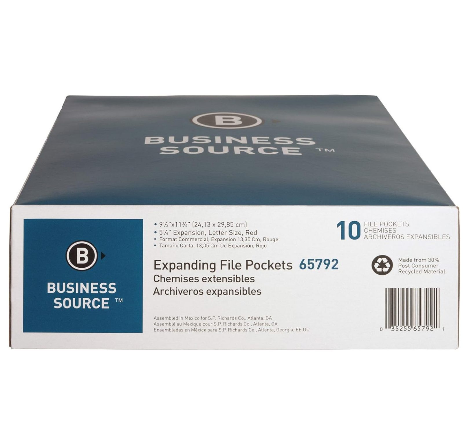 , BSN65792, Redrope Letter Expanding File Pockets, 10 / Box, Redrope