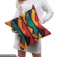 thumbnail image 4 of Ambesonne Ethnic Fabric by the Yard Upholstery, Geometric Modern Design, 3 Yards, Teal Orange Marigold, 4 of 4