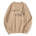 thumbnail image 5 of Women Crew Neck Pullover Fall Sweatshirts for Women 2026 Women's Fashion Casual Solid Color Loose Long Sleeve Letter Print Round Neck Hoodie Xl, 5 of 5