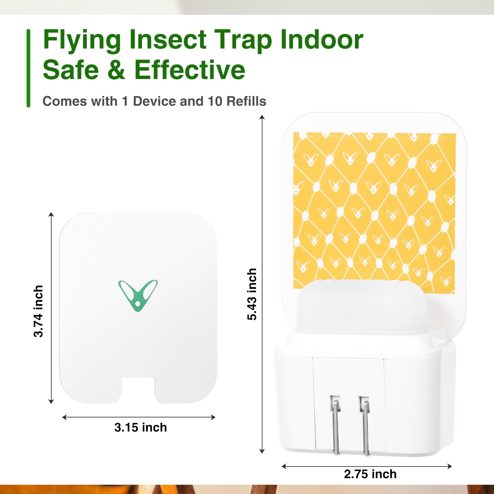 G·PEH 4 Pack Indoor Mosquito Trap White ABS Material Purple Light Insect Catcher - Safe & Hygienic Technology