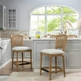 thumbnail image 2 of Triomphe Rattan Wicker Counter Bar Stool White Pepper Stain Resistant Polyester, 2 of 10