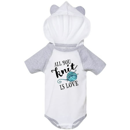 

Inktastic All You Knit Is Love with Blue Yarn and Knitting Needles Gift Baby Boy or Baby Girl Bodysuit
