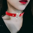 thumbnail image 1 of Collar Gótico Punk Para Mujer, Gargantilla De Corazón De Cuero Pu Ajustable A La Moda Y Joyería De Hip Hop Guardurnaity AP007570-07, 1 of 4
