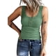 thumbnail image 3 of Camisetas sin mangas Henley para mujer con cuello en V acanalado y botones para verano, 3 of 5