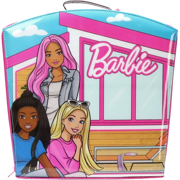 Tara Toy: Barbie Store N' Play - Doll Zipper Storage Case, Holds 8 Barbie Dolls, Opens to Reveal Barbie's Room, Durable Vinyl, Toy Accessory, Kids 3 