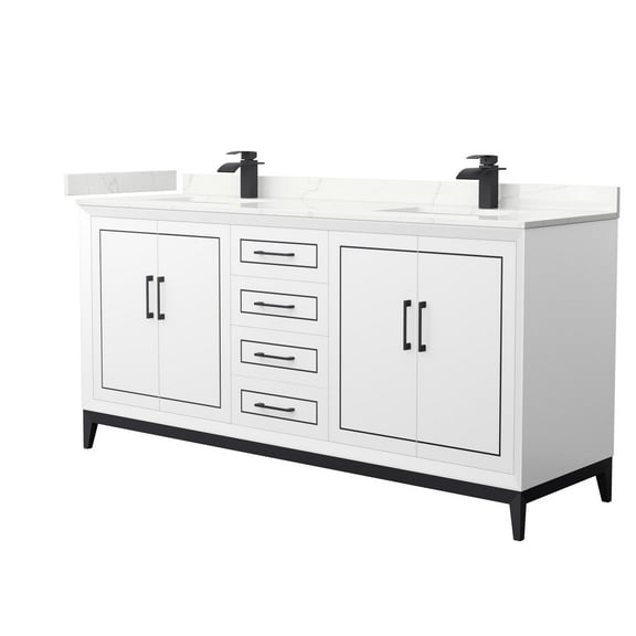 Wyndham Collection Wch515172d-Qtz-Unsmxx Marlena 72" Free Standing Double Basin Vanity Set