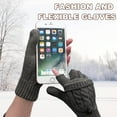 thumbnail image 4 of XiaoEn Winter Fingerless Gloves Mittens for Women Men Warm Wool Knitted Convertible Flip Top Mittens Cold Weather, 4 of 8