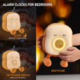 thumbnail image 4 of Peluches con luz nocturna para niños, comida divertida, pan tostado, lindos relojes despertadores rellenos para dormitorios, lámpara de noche fresca, regalos para mujeres y niños 6 7 8 9 10, 4 of 5