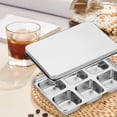 thumbnail image 3 of Stainless Steel Ice Cubes Tray With Easy Release Lid For Freezer Cocktail Making silvery #iTa84, 3 of 9