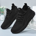 thumbnail image 4 of Zapatos de malla para caminar para mujer zapatillas de deporte planas de malla transpirables sólidas para viajes al aire libre, 4 of 6