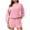 Pink1, variant on Diufon Womens 2pc Sweatsuits Long Sleeve Pullover Tops Casual Shorts Tracksuits with Pockets