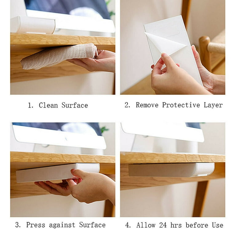 Under Desk Drawer Organizer Slide Out, Hidden Self- adhesive Under Desk  Storage Drawer with 2 Layers, Add a Drawer Under Table Storage Pencil  Drawer
