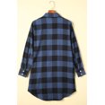 thumbnail image 2 of ABPHQTO Chaqueta camisera a cuadros azul con cuello vuelto para mujer, 2 of 5