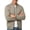 Khaki, variant on Business Casual Bomber Jacket Men Ribbed Collar Casual Windproof Jackets Solid Color Lightweight Varsity Jacket with Zipper Pockets Red M