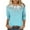 #0054-Sky Blue, variant on Neewe 3/4 Length Sleeve Womens Tops Casual V Neck Shirts Soft Basic Tees Business Work Blouses