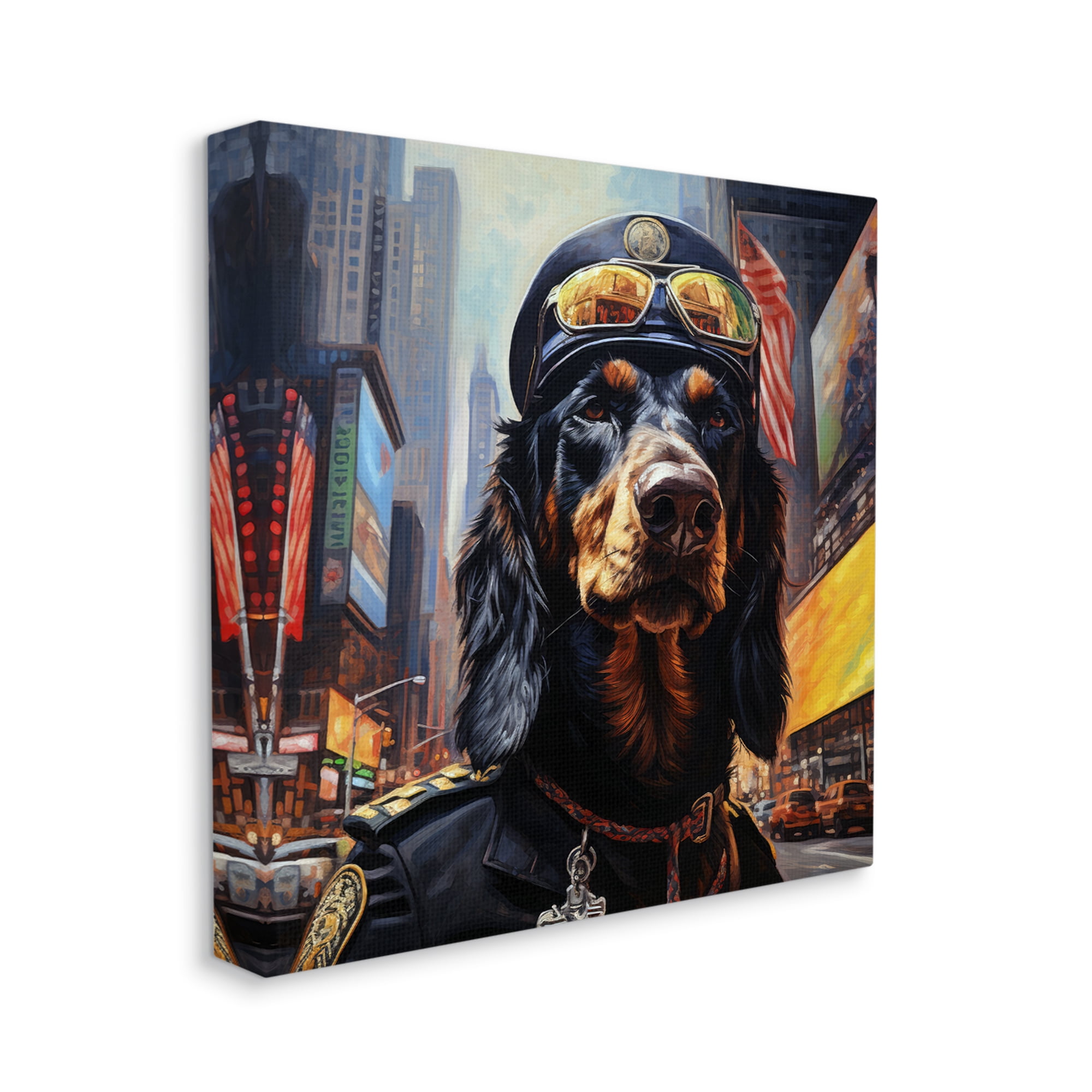 Stupell Industries Military Dog Portrait Animals & Insects Painting Gallery Wrapped Canvas Art Print Wall Art, 17 x 17
