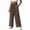 Brown, variant on Vivianyo HD Women's High Waist Knit Sweat Pants, Panel Stitch Cropped Wide Leg Bottoms with Side Pockets for Women, Women's Beige, Sizes S-4XL