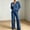 Blue women's lounge set 2 piece a1, variant on Usloyux Women's 2 Piece Lounge Set V Neck Long Sleeve Sweater and Wide Leg Pants Matching Casual Outfits with Elastic Waist, Beige S
