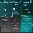 thumbnail image 2 of 12'' Gold Rain Shower Head, High Pressure Rainfall Shower Head with 16 inch Adjustable Extension Arm，Flexible Adjust Height and Angle, 5 Setting Spray Handheld Shower Head, Anti-leak, 2 of 14