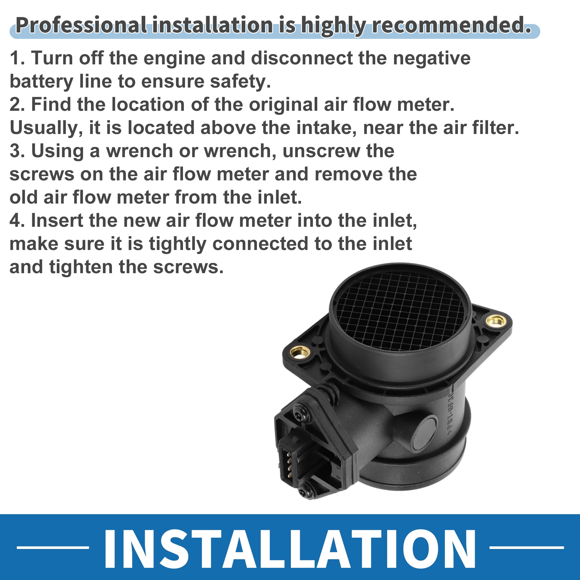 Unique Bargains MAF Sensor Assembly No.1041359 MAF Mass Air Flow Sensor for Ford
